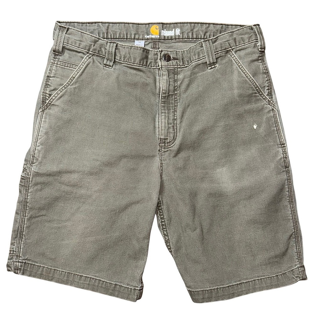 Carhartt Mens Relaxed Fit Rugged Flex Canvas Work Shorts Gray 102514-217 Size 36